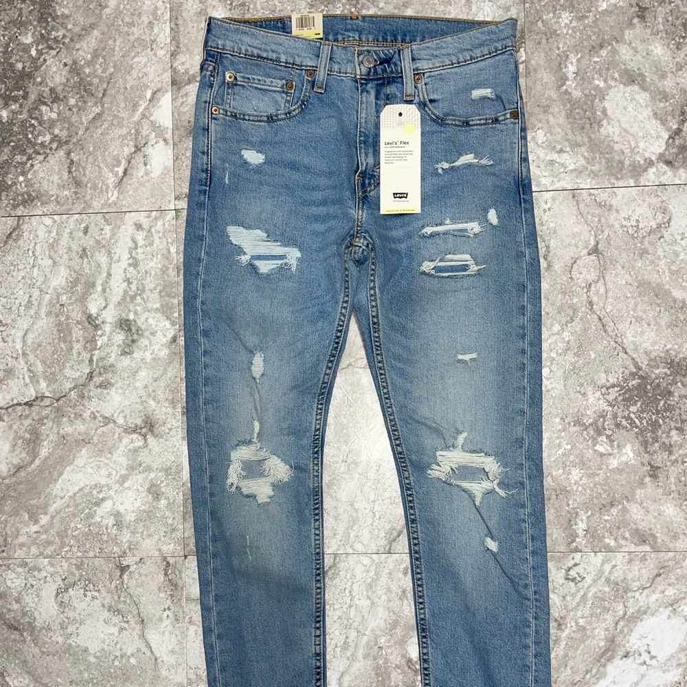 Mens Levis’s skinny taper jeans 32x32 in topaz wash